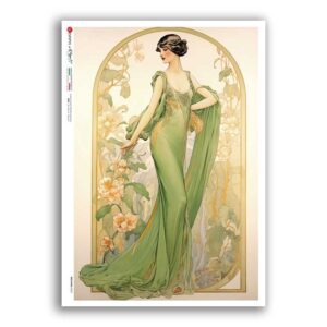 NOUVEAU-0062. Carta di riso art nouveau per decoupage.
