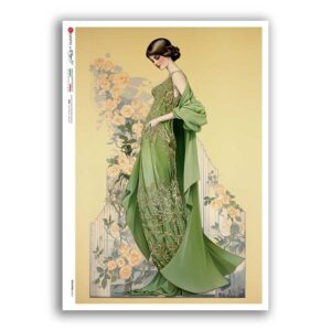 NOUVEAU-0063. Carta di riso art nouveau per decoupage.