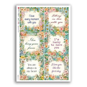 PHRASES-0045-UK. Carta di riso frasi per decoupage.