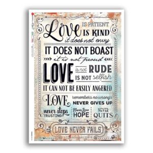 PHRASES-0047-UK. Carta di riso frasi per decoupage.