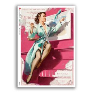PINUP-0047. Carta di riso pin-up per decoupage.