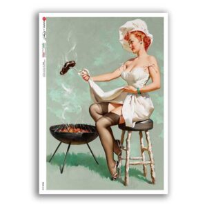 PINUP-0048. Carta di riso pin-up per decoupage.