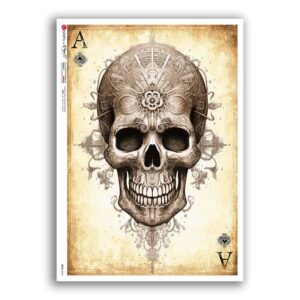 SKULL-0045. Carta di riso teschi per decoupage.