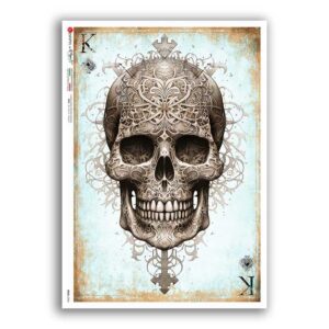 SKULL-0046. Carta di riso teschi per decoupage.