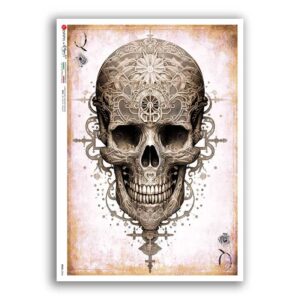 SKULL-0047. Carta di riso teschi per decoupage.