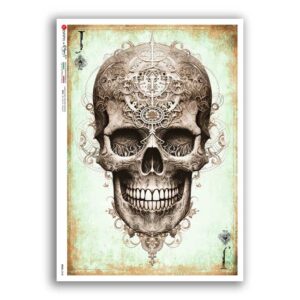 SKULL-0048. Carta di riso teschi per decoupage.