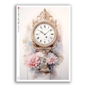 TIME-0052. Carta di riso orologi per decoupage.