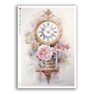 TIME-0054. Carta di riso orologi per decoupage.