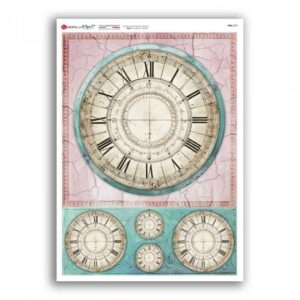 TIME-0072. Carta di riso per decoupage — Orologi