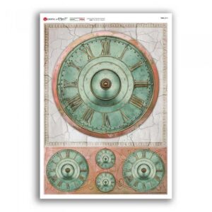 TIME-0074. Carta di riso per decoupage — Orologi