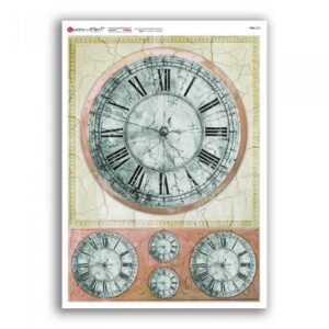 TIME-0075. Carta di riso per decoupage — Orologi