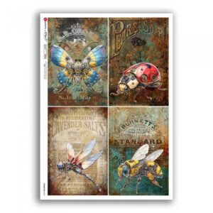 STEAMPUNK-0013. Carta di riso punk per decoupage.